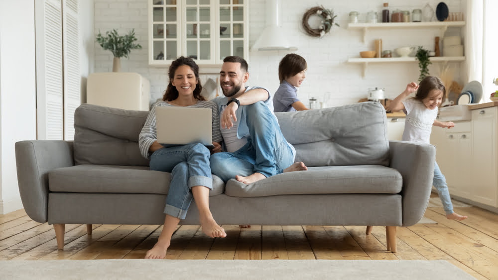Couple on sofa